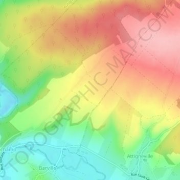Bertrichampの地形図、標高、地勢
