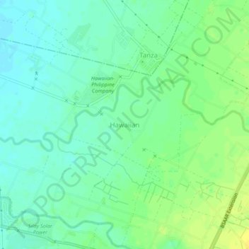 Hawaiianの地形図、標高、地勢