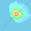 Krakatoaの地形図、標高、地勢