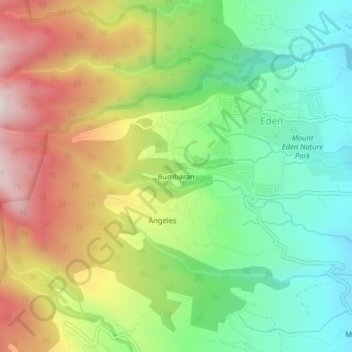 Bumbaranの地形図、標高、地勢