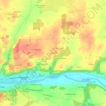 La Renardeの地形図、標高、地勢