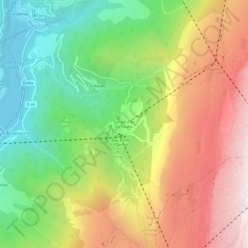 Station d'Oz en Oisansの地形図、標高、地勢