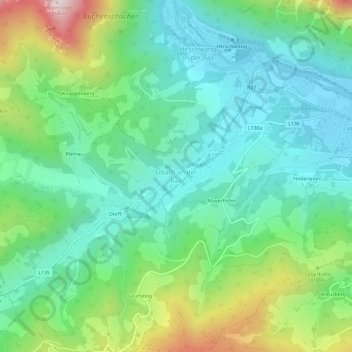 Edlach an der Raxの地形図、標高、地勢