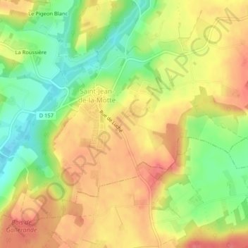 La Poterieの地形図、標高、地勢