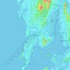 Mumbaiの地形図、標高、地勢
