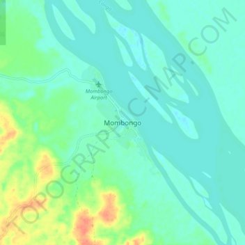 Mombongoの地形図、標高、地勢