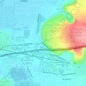 R4aの地形図、標高、地勢