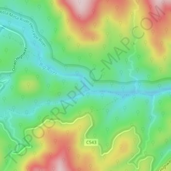 Purgatoryの地形図、標高、地勢