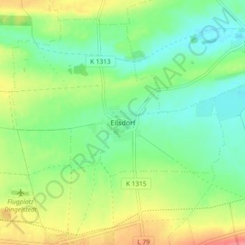 Eilsdorfの地形図、標高、地勢