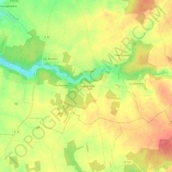 L'Houmaillerieの地形図、標高、地勢