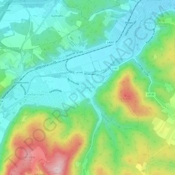 Schilternの地形図、標高、地勢