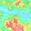 张新街道の地形図、標高、地勢