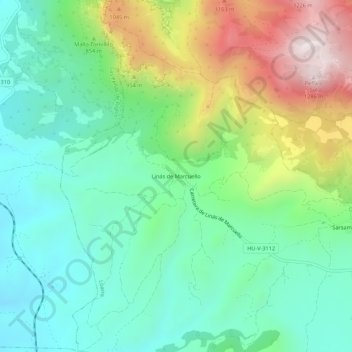 Linás de Marcuelloの地形図、標高、地勢