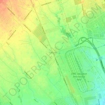 Coleraineの地形図、標高、地勢