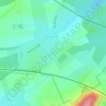 Chemin de Pierresの地形図、標高、地勢