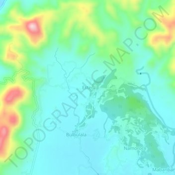 Esterの地形図、標高、地勢