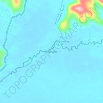 Tinadingの地形図、標高、地勢
