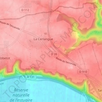 Le Clapの地形図、標高、地勢