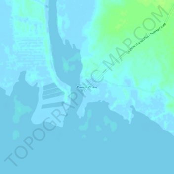 Puerto Chaleの地形図、標高、地勢