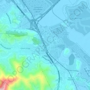 Ignacioの地形図、標高、地勢