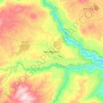 San Agustinの地形図、標高、地勢