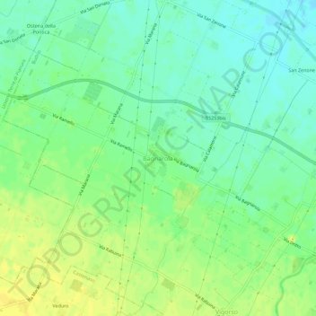 Bagnarolaの地形図、標高、地勢