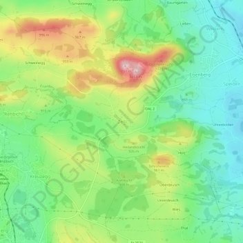 Zellの地形図、標高、地勢