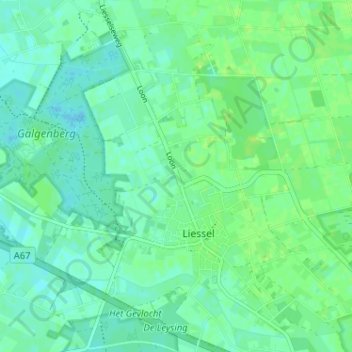 Loonの地形図、標高、地勢