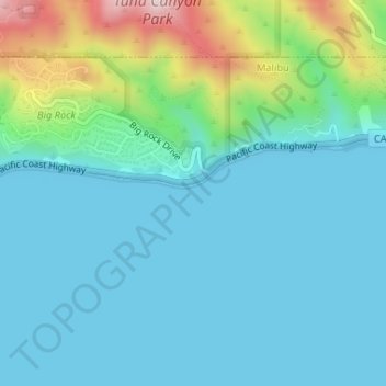 Big Rockの地形図、標高、地勢