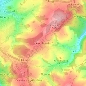 Kleinolbersdorfの地形図、標高、地勢