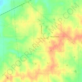 Loganの地形図、標高、地勢