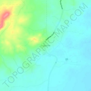 Sapphireの地形図、標高、地勢