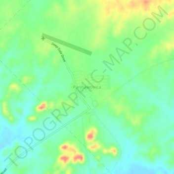 Pannawonicaの地形図、標高、地勢