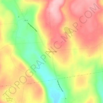 Preston Centerの地形図、標高、地勢