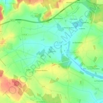 La Bortièreの地形図、標高、地勢