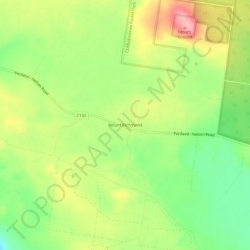 Mount Richmondの地形図、標高、地勢