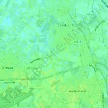 Groenewoudの地形図、標高、地勢