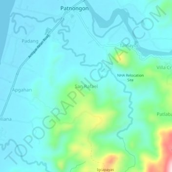 San Rafaelの地形図、標高、地勢