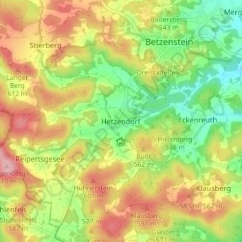 Hetzendorfの地形図、標高、地勢