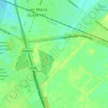 Parque Pereyra Iraolaの地形図、標高、地勢