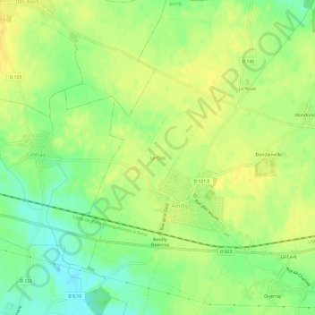 Le Closの地形図、標高、地勢