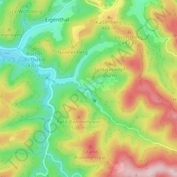 Grand Soldatの地形図、標高、地勢