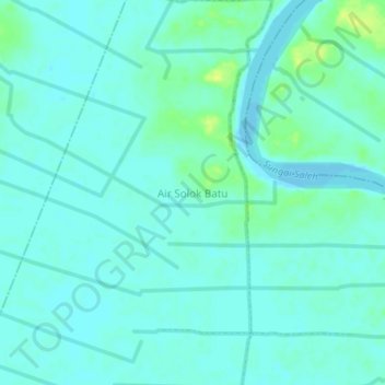 Air Solok Batuの地形図、標高、地勢