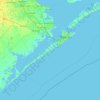 Galveston Islandの地形図、標高、地勢