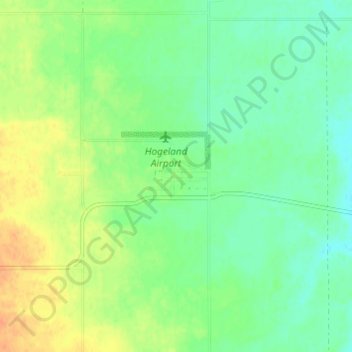 Hogelandの地形図、標高、地勢