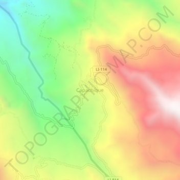 Capachiqueの地形図、標高、地勢