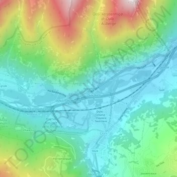 Beaumeの地形図、標高、地勢