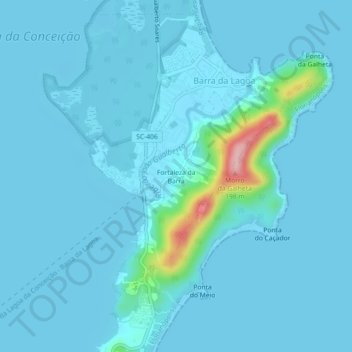 Fortaleza da Barraの地形図、標高、地勢