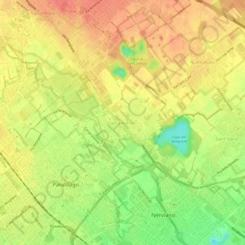 San Lorenzoの地形図、標高、地勢