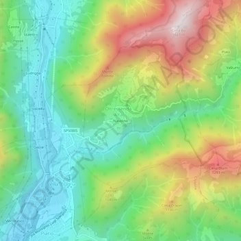 Nasolinoの地形図、標高、地勢
